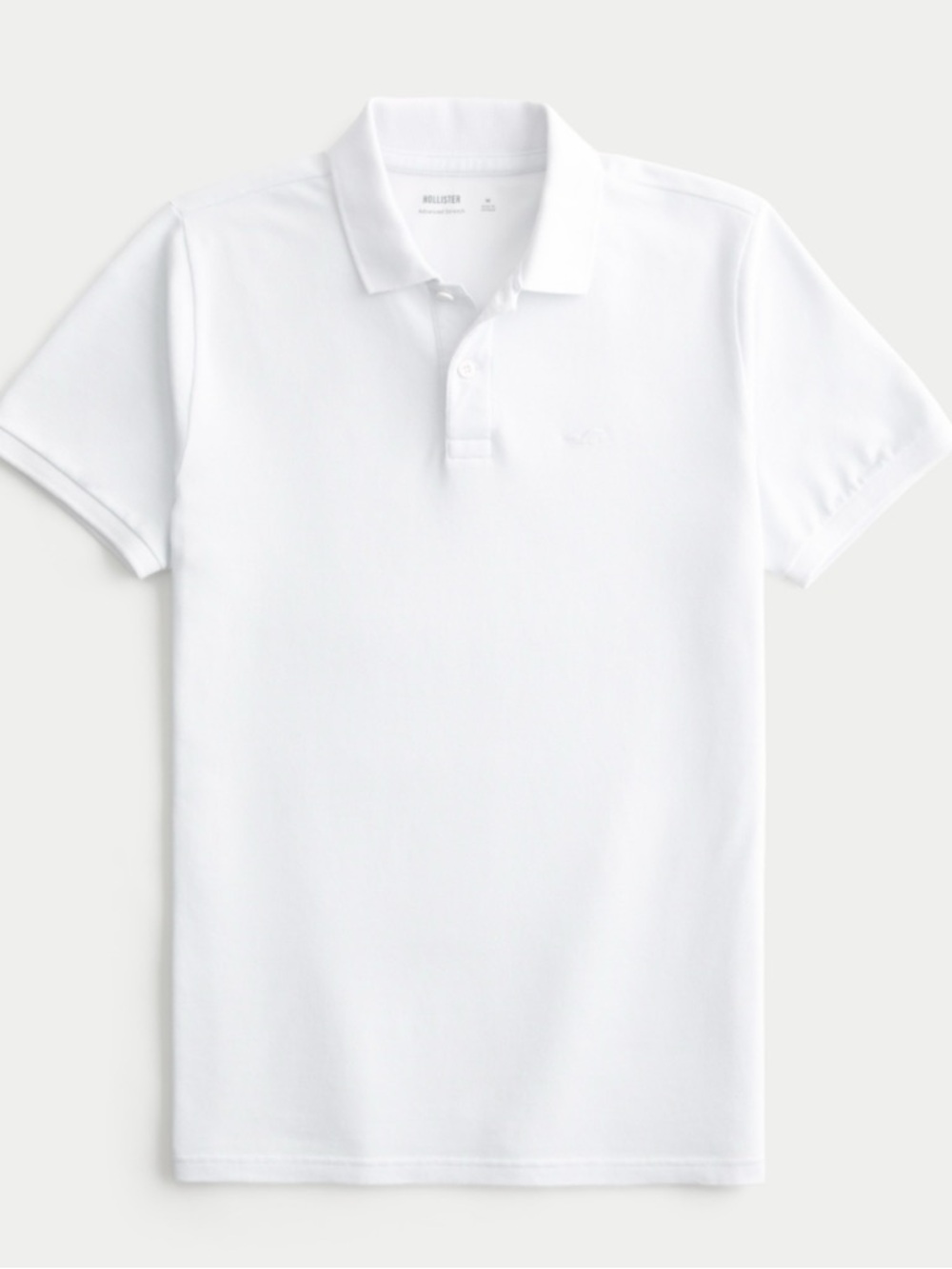 Hollister Men's White Pique Polo Shirt